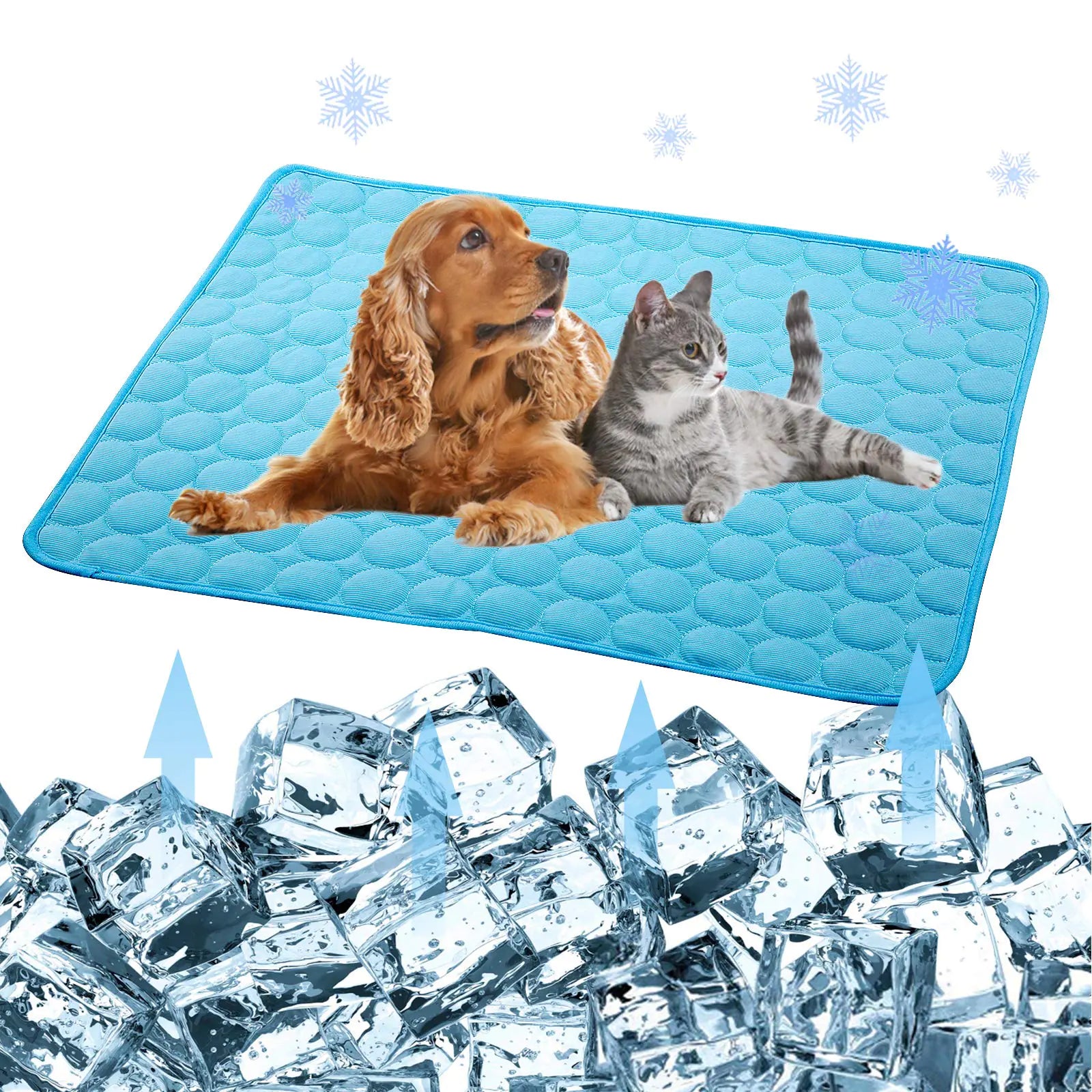 Pet cooling mat for dogs and cats – breathable, non-toxic summer cooling pad for pets, portable ice cold gel mat to keep pets comfortable in hot weather