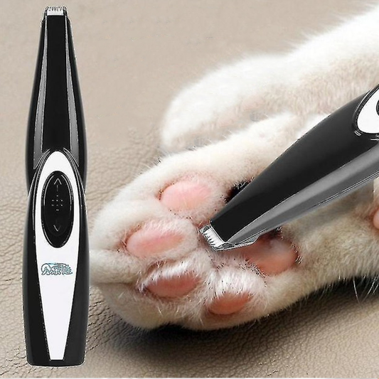 Pet paw trimmer for cats and dogs, electric grooming clipper designed for trimming hair around paws, face, and ears