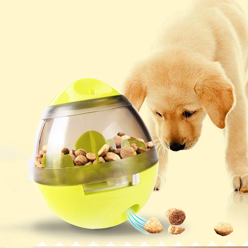 Interactive dog treat dispensing toy ball – slow feeder puzzle toy for dogs and puppies, food dispenser training toy