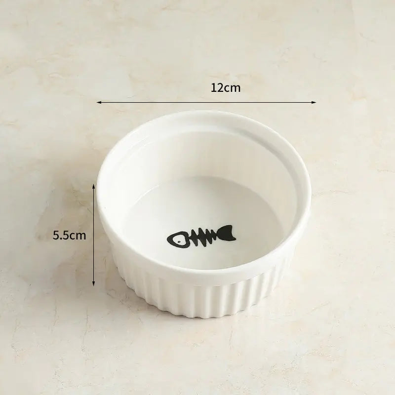 Ceramic Cat Bowl with Iron Stand for Pet Feeding