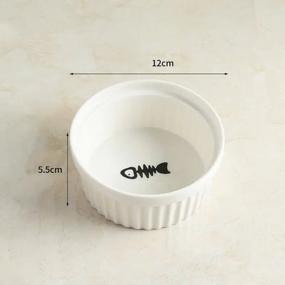 Ceramic Cat Bowl with Iron Stand for Pet Feeding