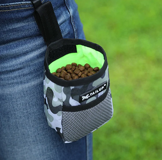 Dog treat training pouch with belt clip – portable pet snack bag for dog training, walking, and outdoor activities